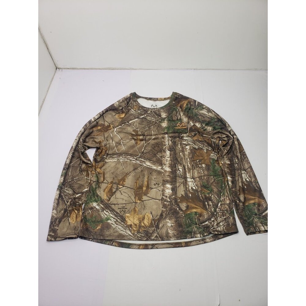 Realtree Camo Shirt Men's Long Sleeve Pullover Hunting Outdoor Shirt Size XL